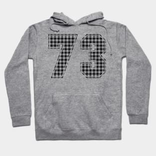 Plaid Number - 73 - Dark Hoodie